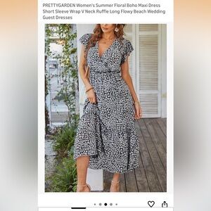 Pretty Garden Black and White Floral Dress